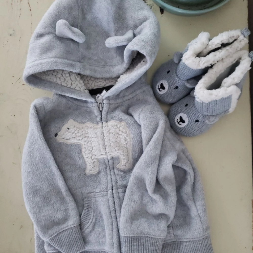Carter's 6 month sweat outfit with slippers